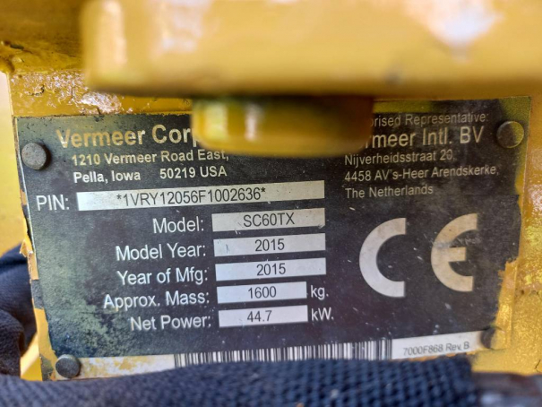 Pařezová fréza Vermeer SC60TX